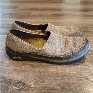 Chaco Brown Sloan Slip On Sandstone Citron Leather Wool Size 10